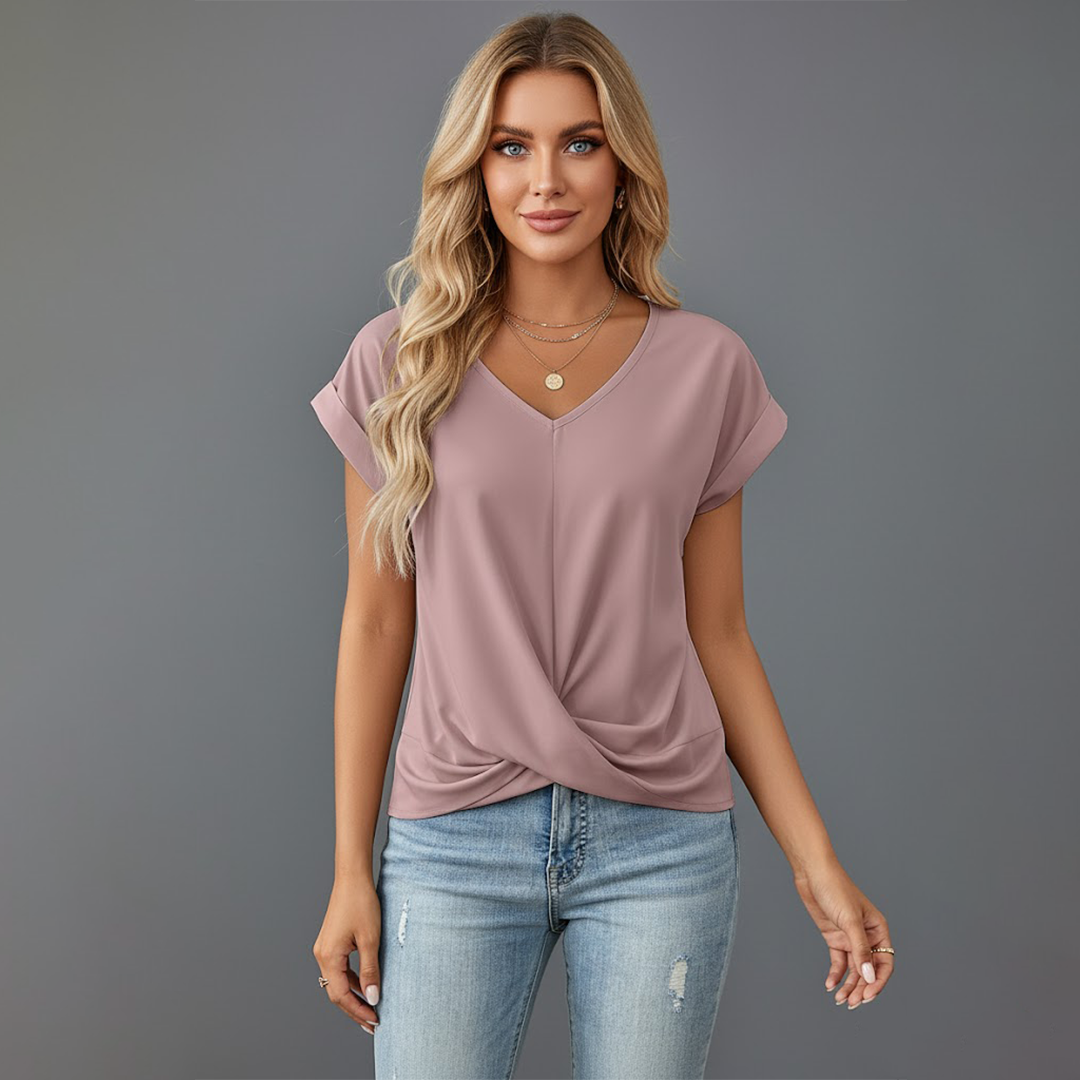 Lumara | Women’s V-Neck Twist Front Top