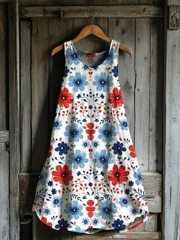 Meadow Whisper | Loose-Fit Floral Tank Dress