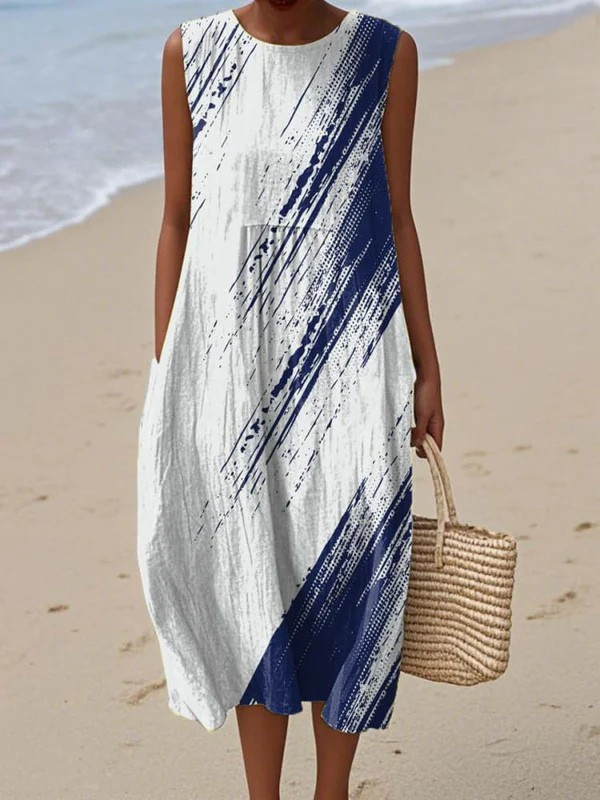 Soft Harmony Wrap Dress – Abstract Comfort with a Feminine Touch