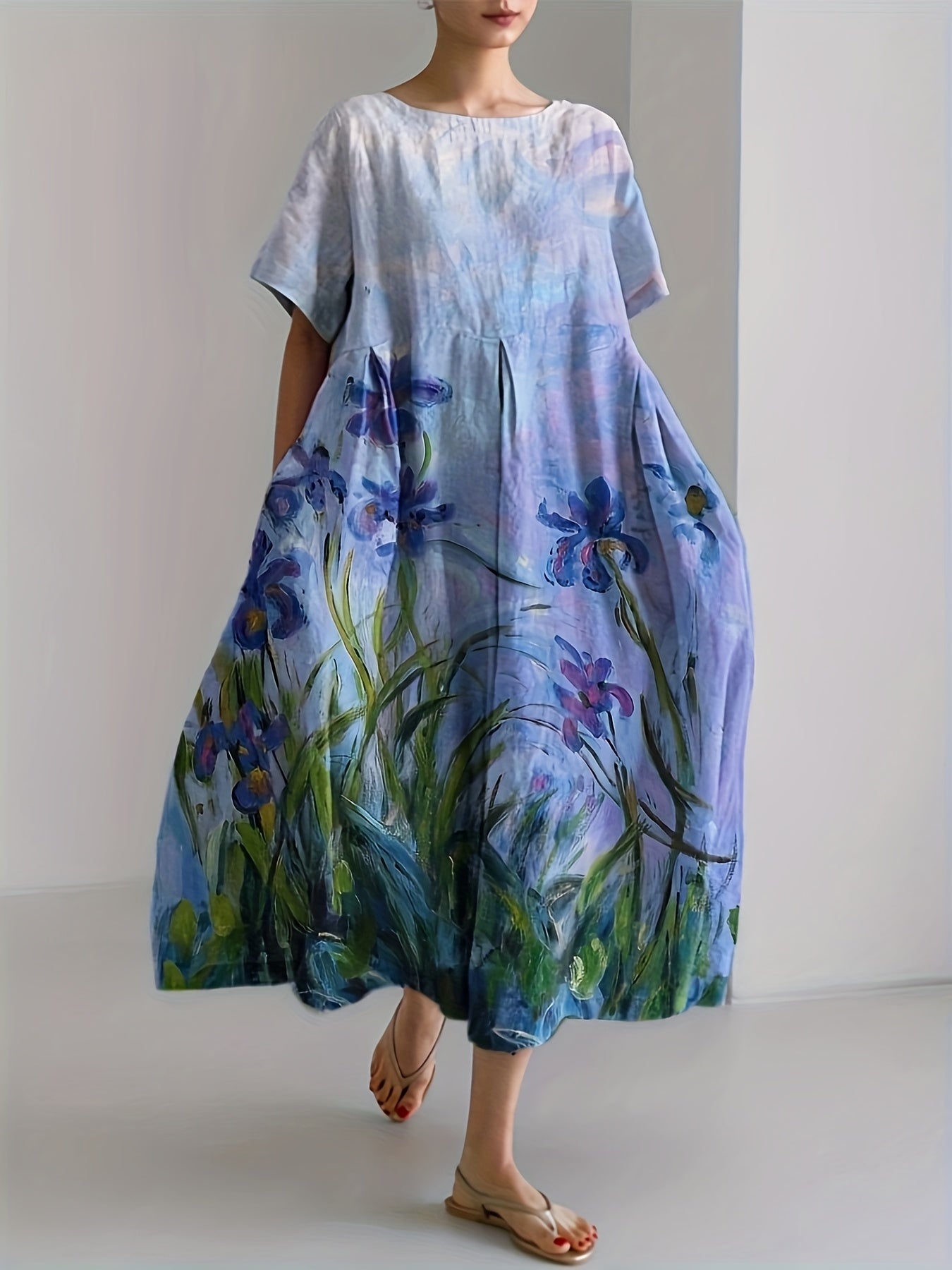 Iris Bloom Dress – Soft Elegance for Sunny Mornings