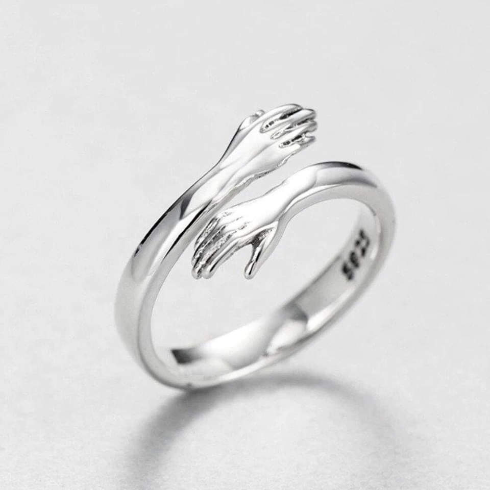 Hannah Adjustable Silver Hug Ring