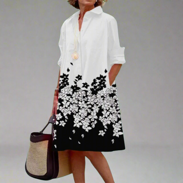 Maelys | Long Sleeve Floral Print Midi Dress