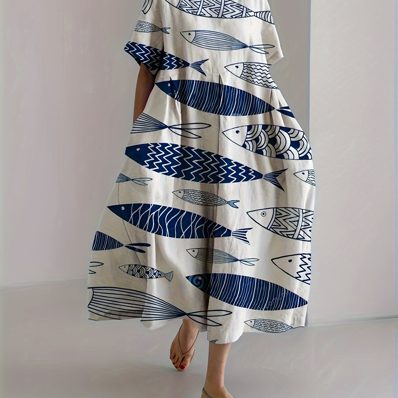 Coral Drift Dress – A Soft Splash of Color for Warmer Days