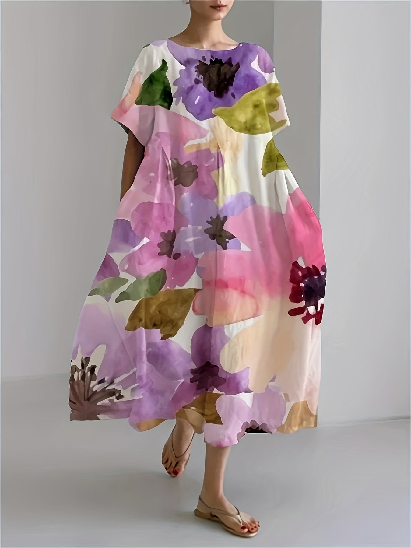 Melody Bloom Dress – Subtle Print, Soft Movement