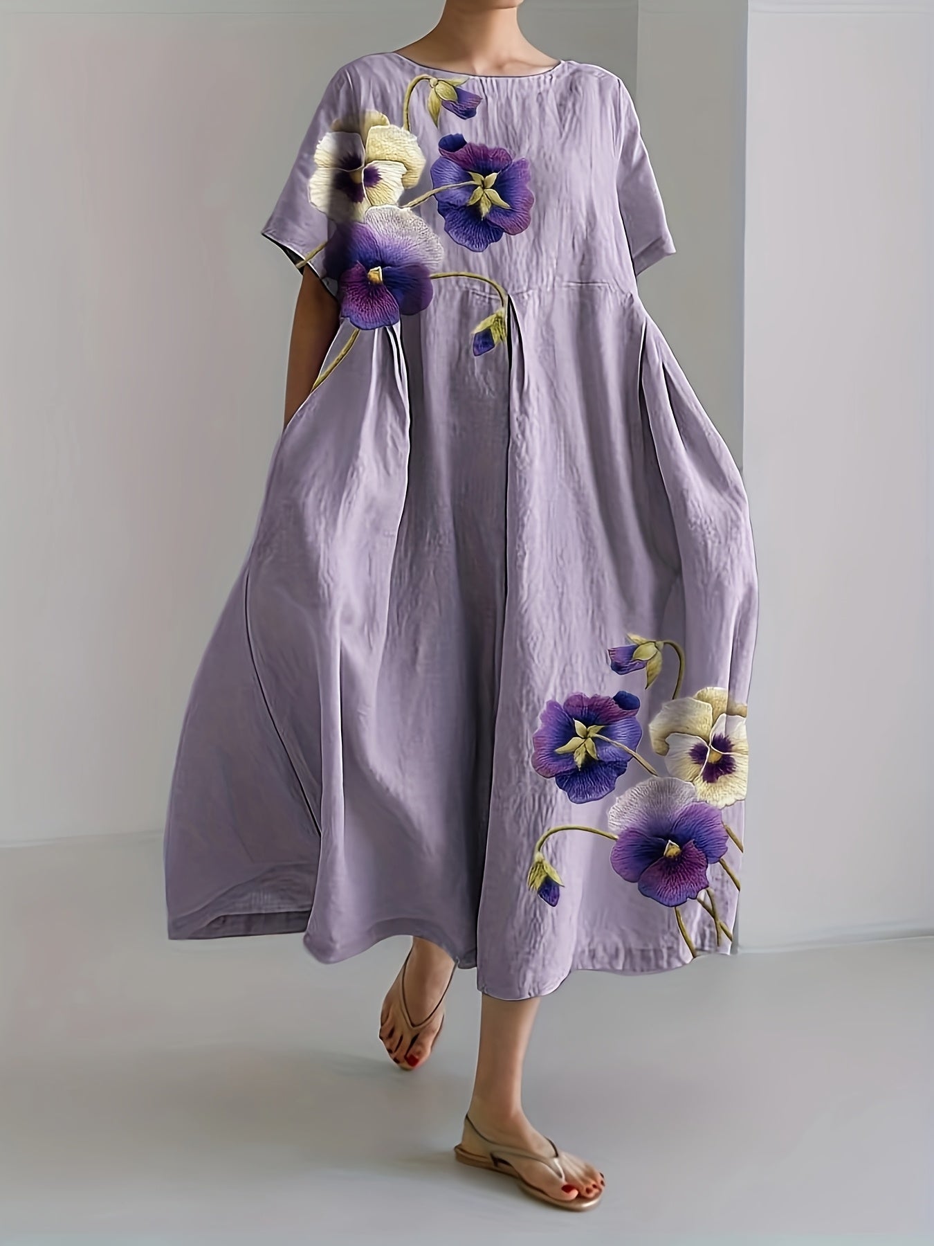 Lavender Calm Midi – Restful Tones in a Flowing Fit