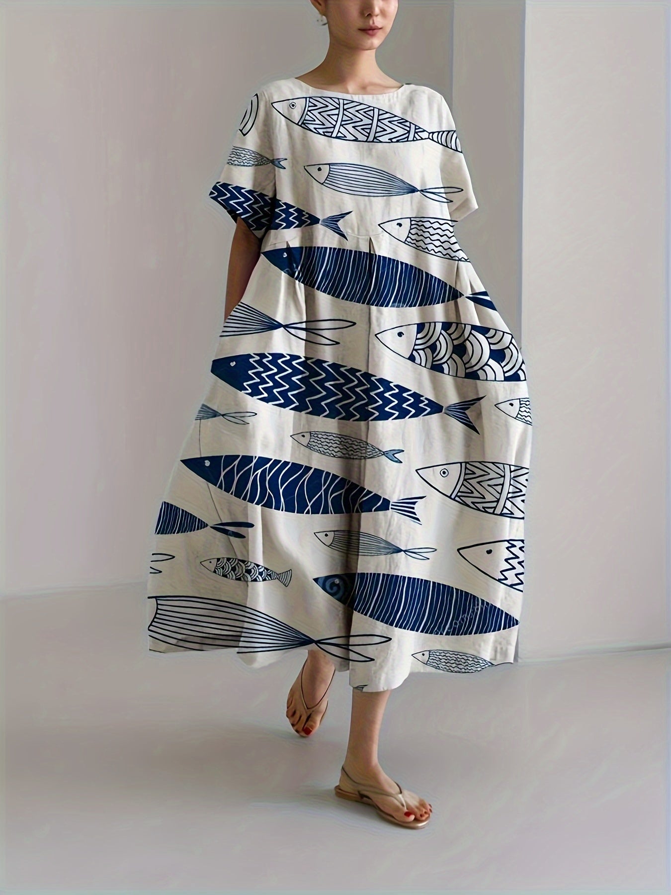 Coral Drift Dress – A Soft Splash of Color for Warmer Days