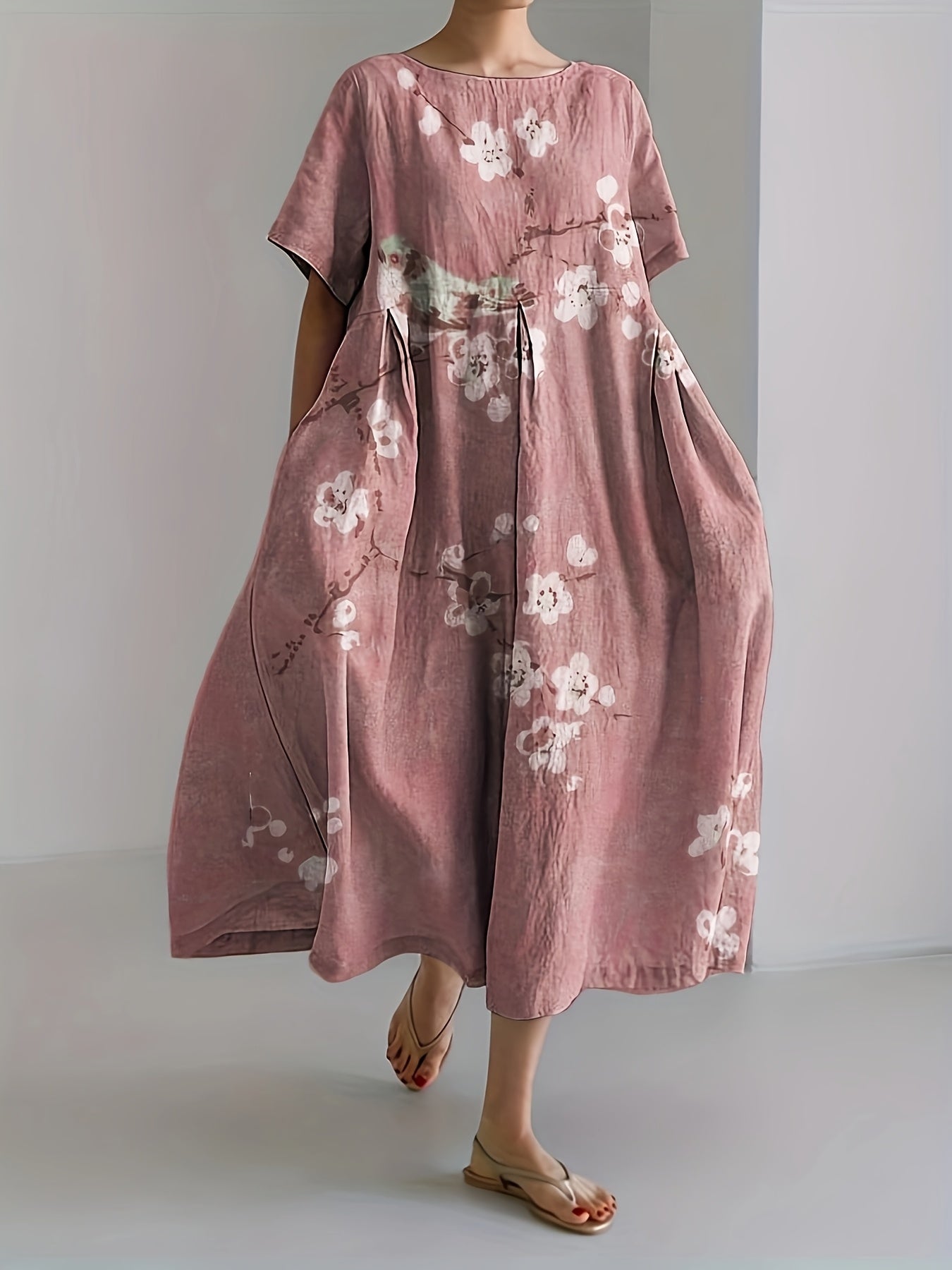 Blush Petal Dress – Linen Lightness in a Soft Rose Hue
