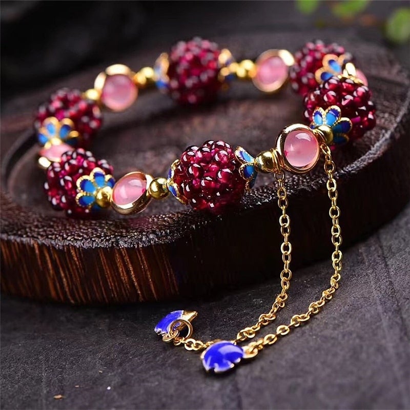 Berry Stone Charm Bracelet
