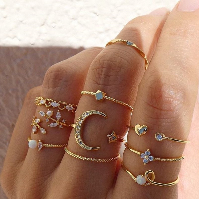Milly Boho Set of 10 Rings