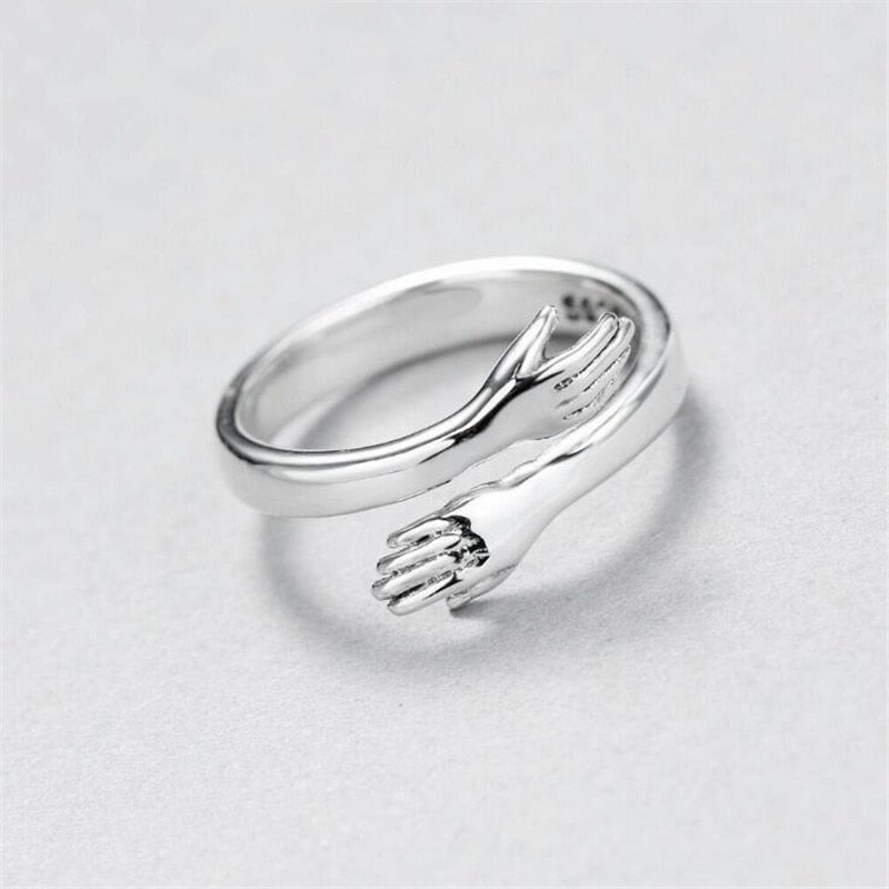 Hannah Adjustable Silver Hug Ring