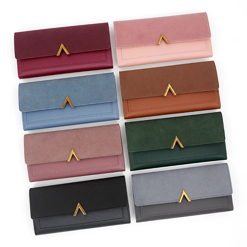 Sylvia V-Shape Buckle Fold Wallet