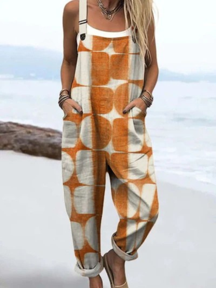 Modern Flow Jumpsuit – Abstract Comfort with a Relaxed Fit