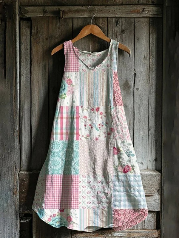Garden Mosaic™ | Vintage Floral Comfort Dress