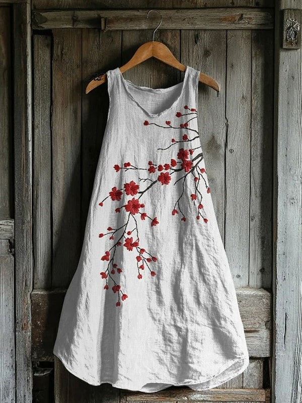 Cherry Serenity | Soft-Fit Blossom Tank Dress