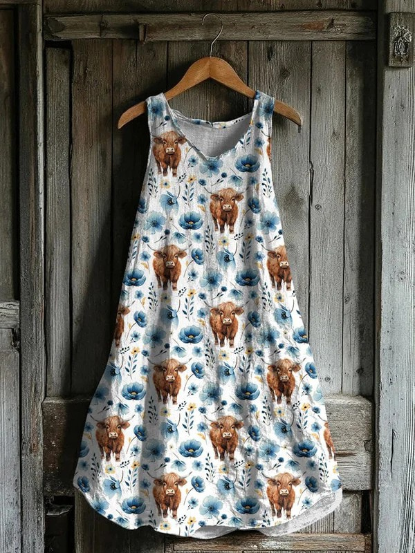Prairie Bloom | Highland Cow Comfort Dress