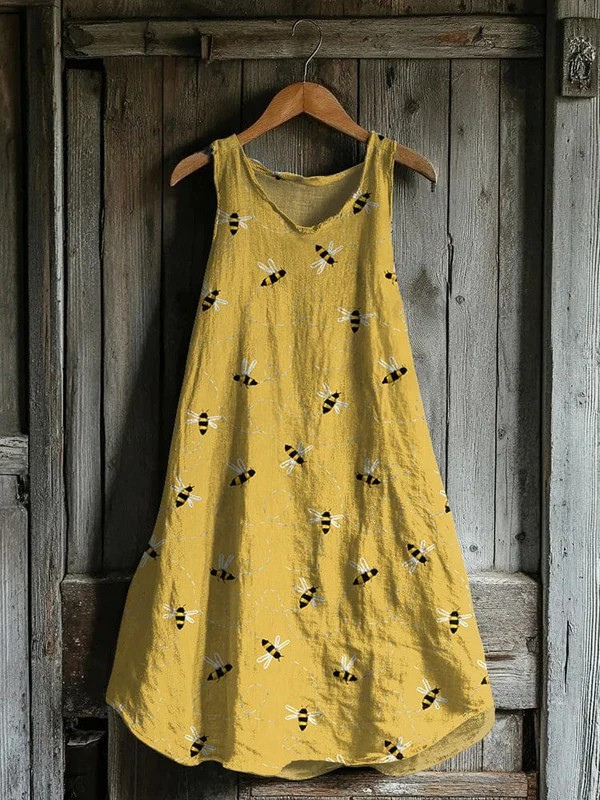 BeeLight | Airy Tank Dress with Floral Touch