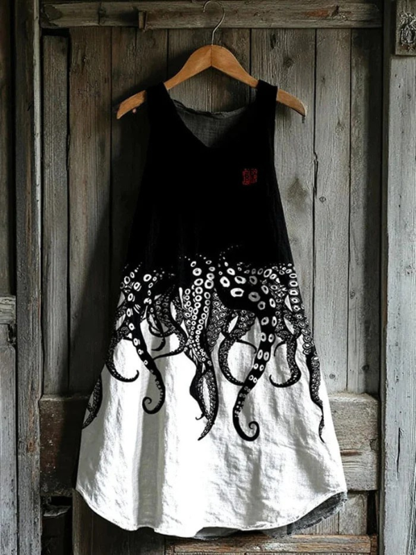 Ocean Breeze | Octopus Print Art Dress