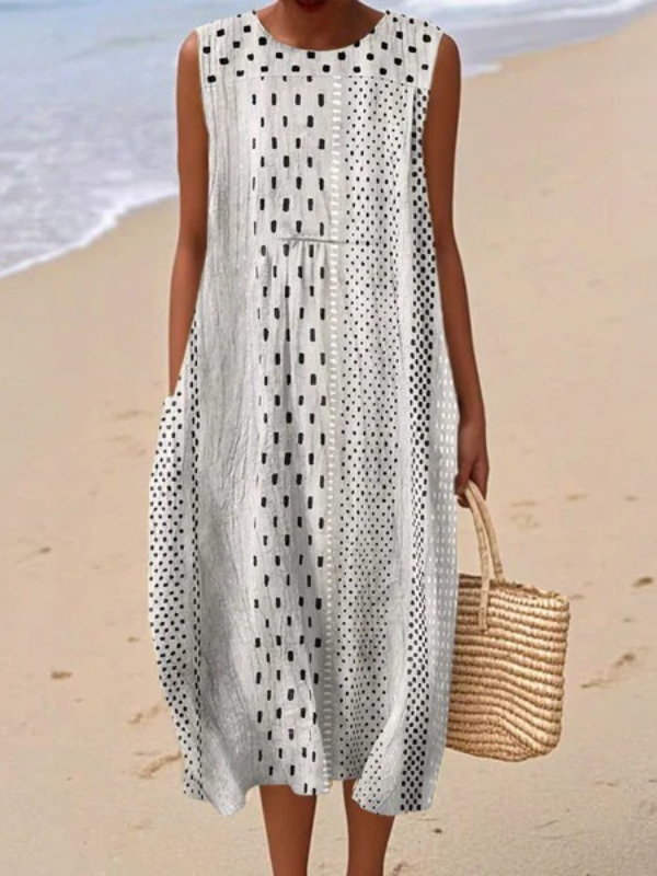Golden Leaf Wrap Dress – Nature-Inspired Print in a Relaxed Fit