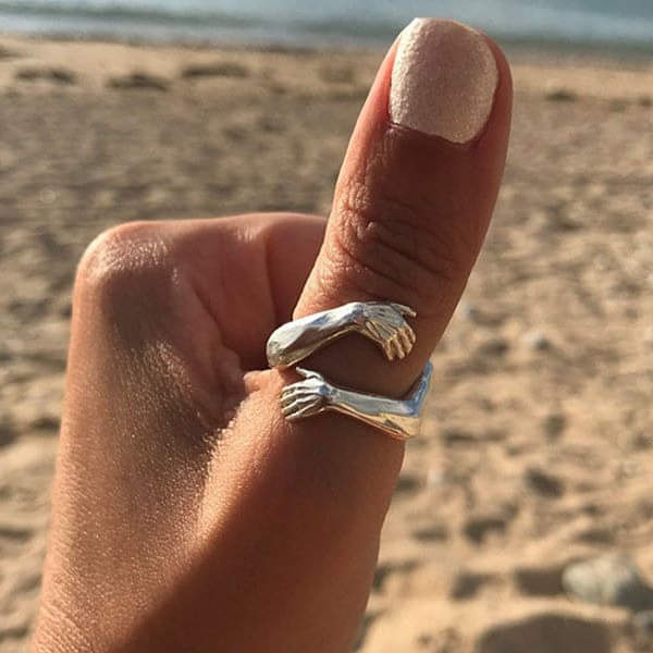 Hannah Adjustable Silver Hug Ring