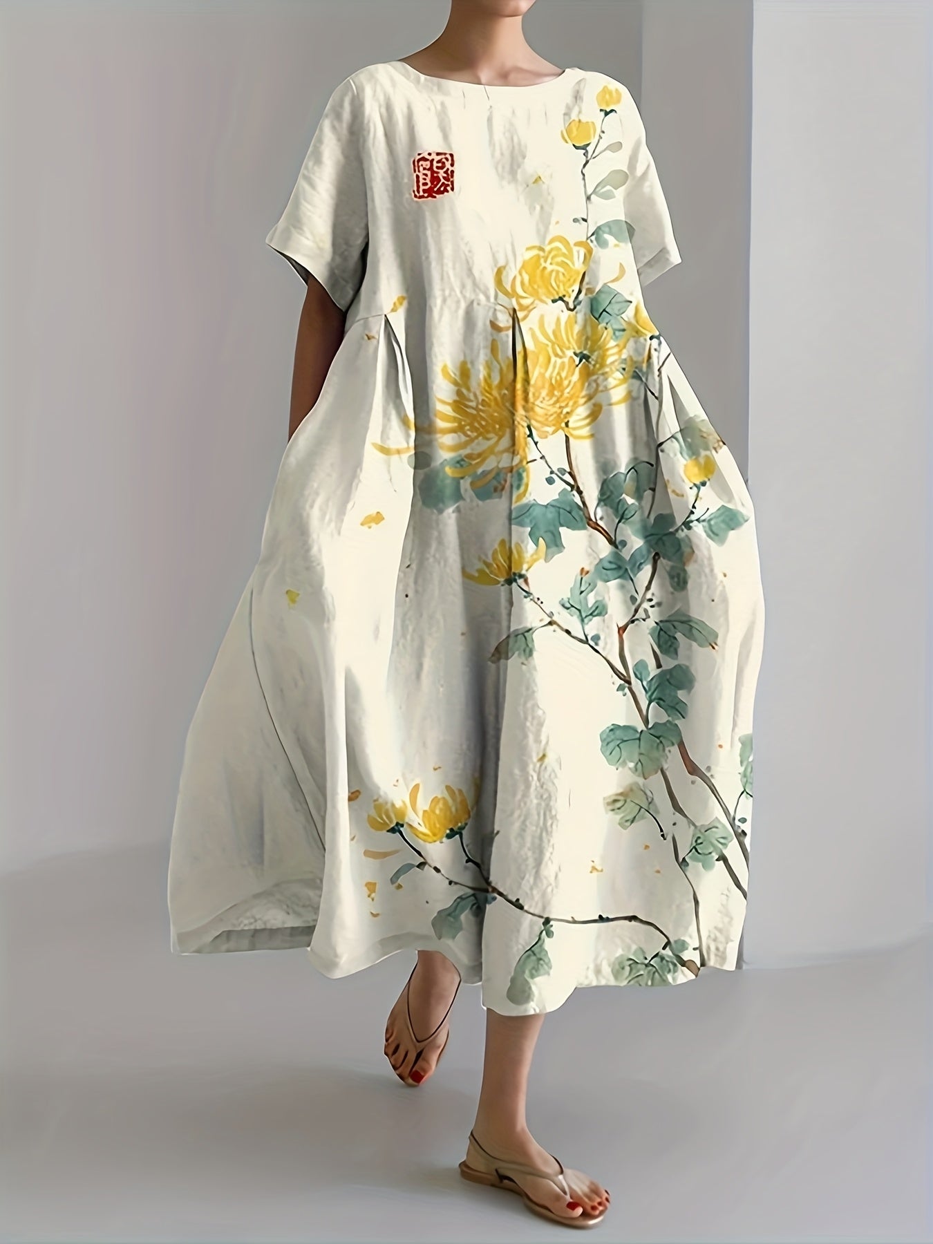 Golden Petal Dress – Subtle Shine, Everyday Ease